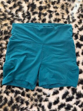 Born Primitive Teal High-Waist Bike Shorts